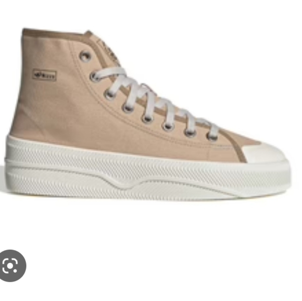 Adidas Khaki Beige Canvas High Top Sneakers Men's Size 10 Casual Streetwear
